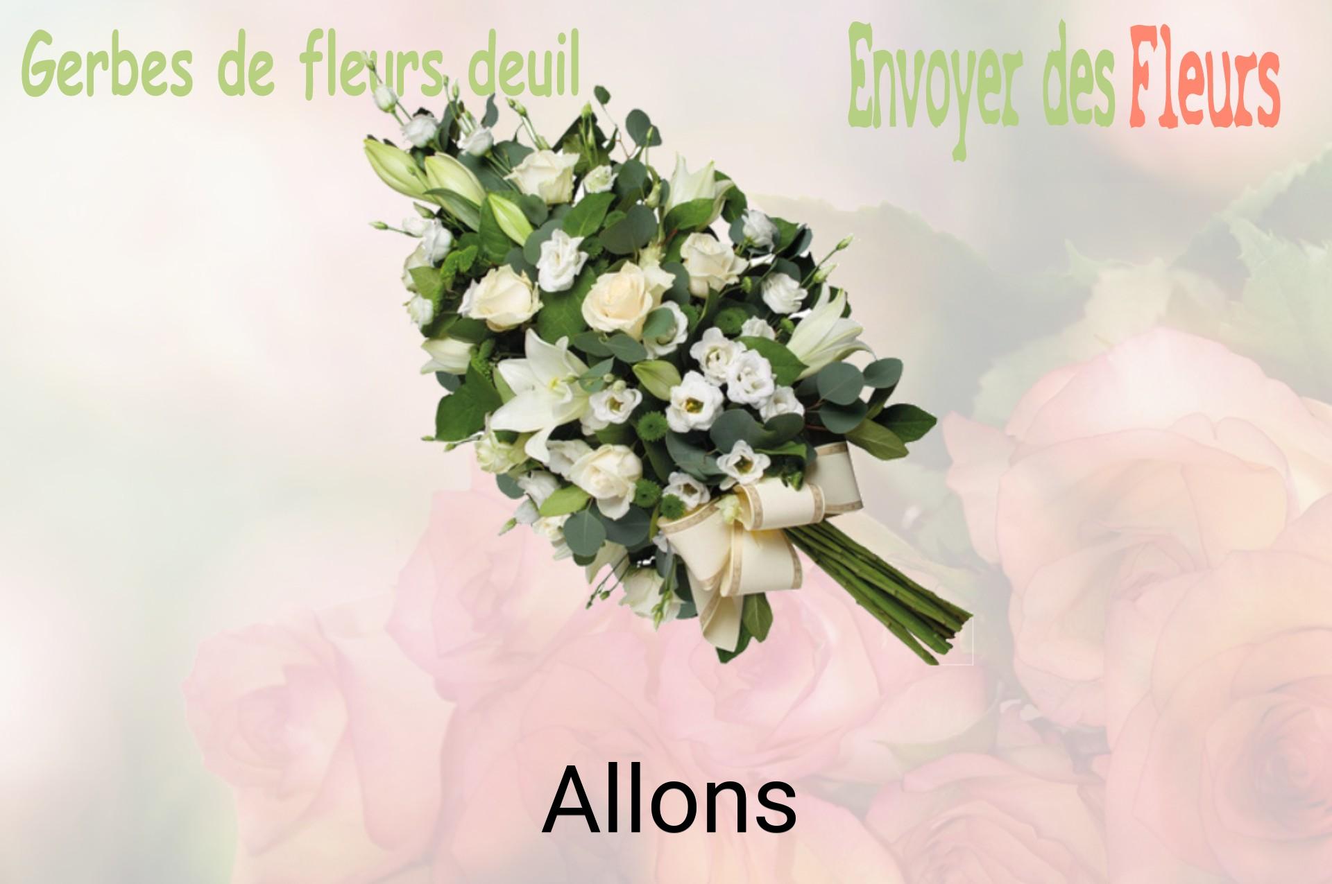 Gerbe de fleurs de deuil livrée à Allons